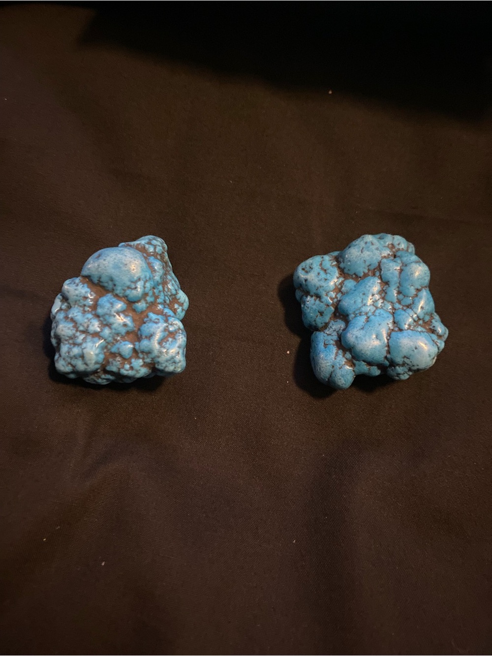 Beautiful Bright Blue Turquenite Nuggets (Pair)